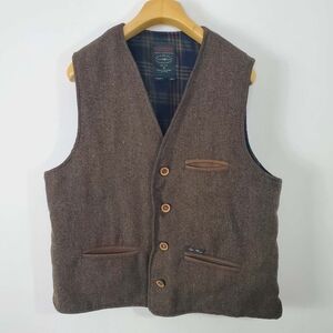 Old River Brown Tweed 100% Wool  Vest with Buttons